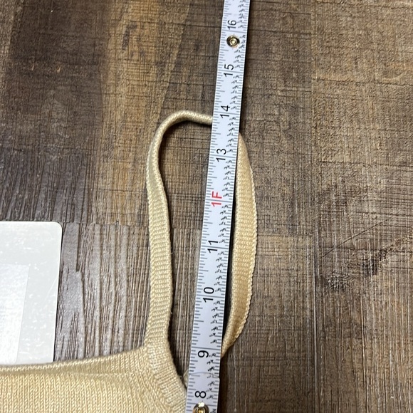 Joos Tricot Womens half-moon crop camisole Linen Sandstone Lg Summer knit casual - Picture 5 of 9